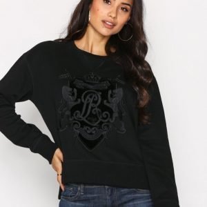 Polo Ralph Lauren Long Sleeve Crew Neck W Knit Top Pitkähihainen Paita Black