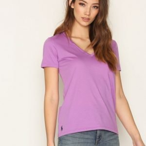 Polo Ralph Lauren Short Sleeve V-Neck Knit T-Paita Purple