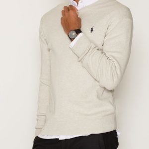 Polo Ralph Lauren Slim Fit Cotton C-Neck Pullover Pusero Light Grey