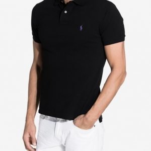 Polo Ralph Lauren Solid Weathered Mesh Slim Fit Polo Pikeepaita Black