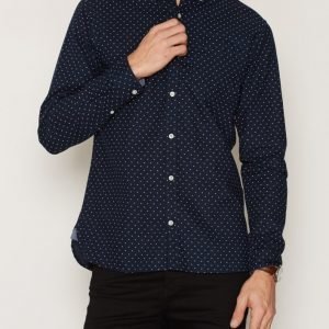 Premium by Jack & Jones Jprdavid Print Shirt L/S Kauluspaita Tummansininen