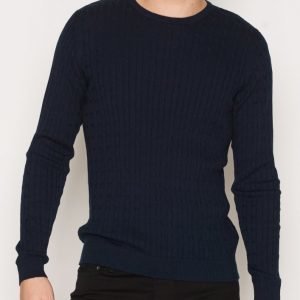 Premium by Jack & Jones Jprnewcarlson Knit Crew Neck Pusero Tummansininen