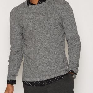 Premium by Jack & Jones Jprsteve Knit Crew Neck Noos Pusero Musta/valkoinen