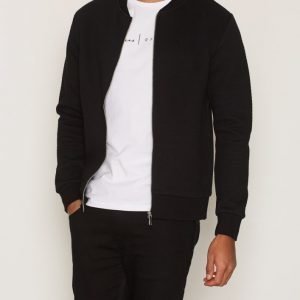 Premium by Jack & Jones Jprwall Sweat Zip Basball Neck Pusero Musta