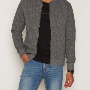 Premium by Jack & Jones Jprwall Sweat Zip Basball Neck Pusero Tummanharmaa