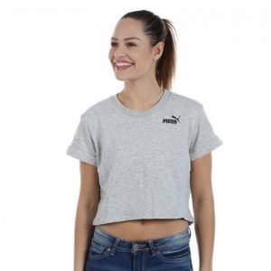 Puma Style Personal Best Crop Crew T-paita Harmaa