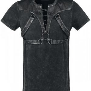 Punk Rave Strap Leather Shirt T-paita