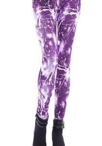 Purple Lightning Leggings Tights