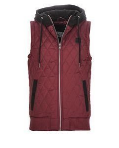 Quilted Hooded Vest Burgundy