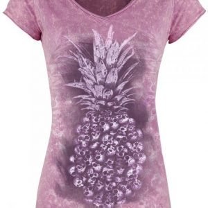 R.E.D. By Emp Crinkle Ananas V Neck Naisten T-paita