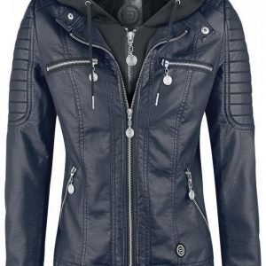 R.E.D. By Emp Hooded Faux Leather Jacket Naisten Välikausitakki