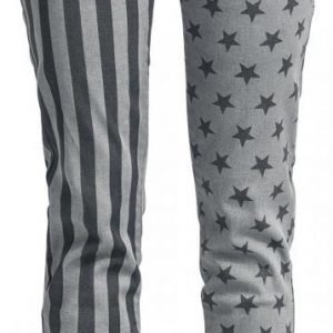 R.E.D. By Emp Stars And Stripes Pants Slim Fit Naisten Kangashousut