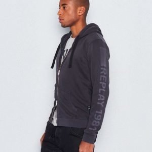 Replay RPL Zip Printed Hood Navy