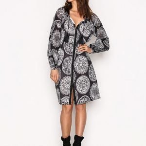 Replay W9334 000 71242 Dress Loose Fit Mekko Black / White