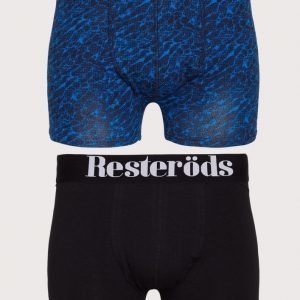 Resteröds 2-Pack Gunnar Boxer Bokserit Musta/sininen