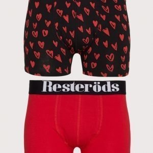 Resteröds 2-Pack Gunnar Boxer Bokserit Punakuviollinen