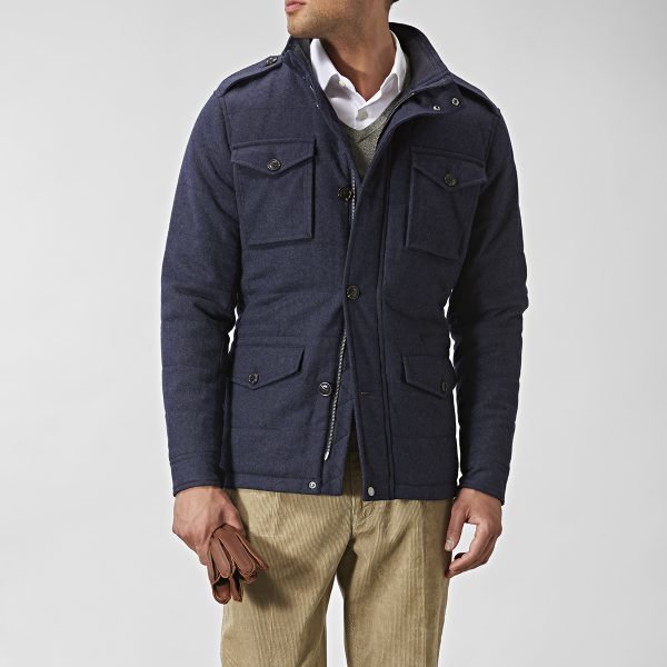 Riley Universal Wool Field Jacket Takki Tummansininen