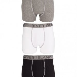 River Island 3-Pack Trunks Bokserit Grey