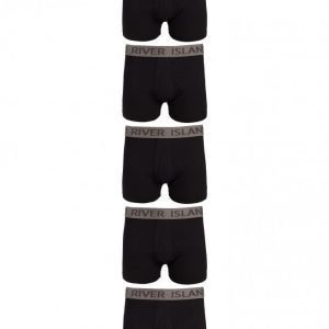 River Island 5PP Hipsters Bokserit Black