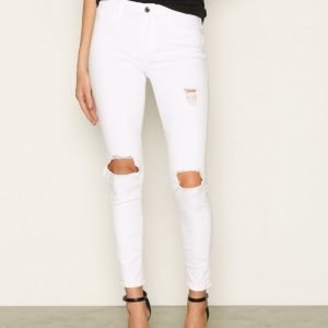 River Island Amelie Super Skinny Ripped Jeans Farkut White