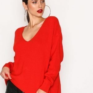 River Island Backless Tie Jumper Neulepusero Red