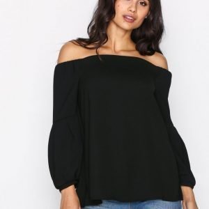 River Island Bardot Top Pusero Black