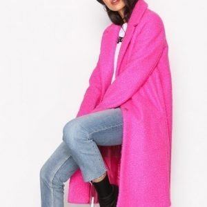 River Island Boiled Wool Coat Pitkä Takki Magenta