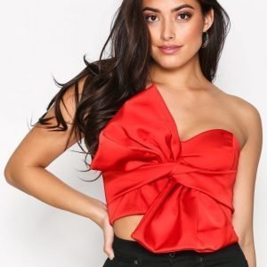 River Island Bow Crop Top Body Red