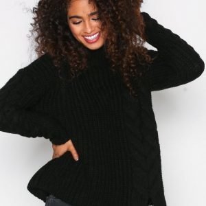 River Island Cable Jumper Poolopusero Black