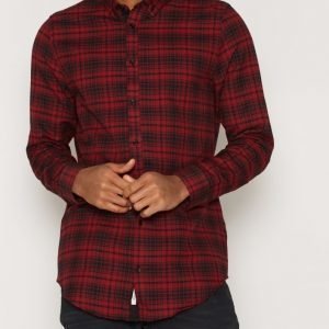 River Island Check Longline Kauluspaita Red