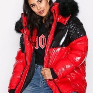 River Island Colourblock Puffa Jacket Untuvatakki Red