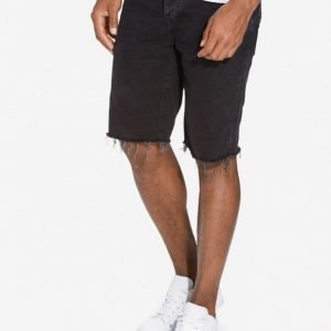 River Island Distressed Hem Slim Shortsit Black