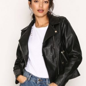 River Island Faye Pu Biker Jacket Nahkatakki Black