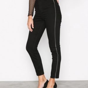 River Island Going Out Zip Jeans Skinny Farkut Black