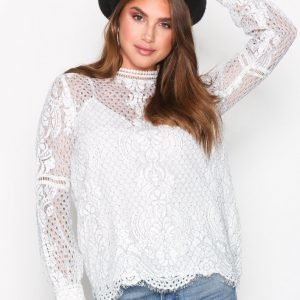 River Island Lace Top Pitkähihainen Paita White