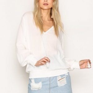 River Island Lace Trim Smock Top Arkipaita White