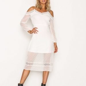 River Island Ls Bardot Dress Loose Fit Mekko White