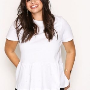 River Island Pearl Peplum Tee T-Paita White