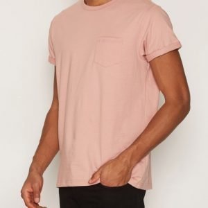 River Island Pocket Roll Sleeve Tee T-paita Pink