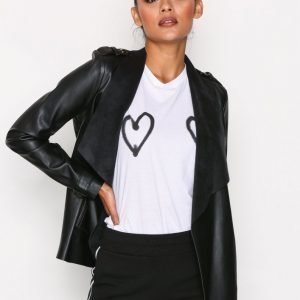 River Island Pu Fallaway Jacket Nahkatakki Black