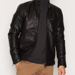 River Island Pu Racer Jacket Takki Black