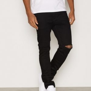 River Island Skinny Black With Rips Farkut Black