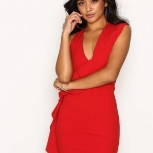 River Island Sleeveless Frill Front Bodycon Dress Kotelomekko Red