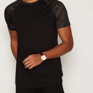 River Island Sporty Tape Raglan T-paita Black