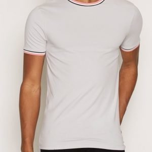 River Island Sporty Tipped Muscle T-paita Light Grey