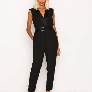 River Island Tapered Leg Jumpsuit Black