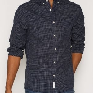 River Island Texture LS Shirt Kauluspaita Navy