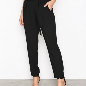 River Island Tie Waist Tapered Trouser Housut Black