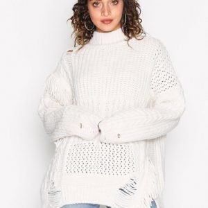 River Island Ultimate Fringe Jumper Neulepusero Stone