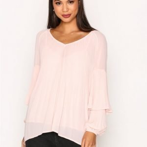 River Island Valencia Pleated Blouse Tunika Light Pink